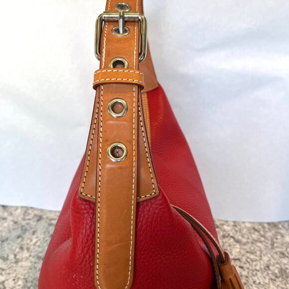 Dooney & Bourke RED Leather Hobo Shoulder Bag - Like New! - Picture 10 of 11